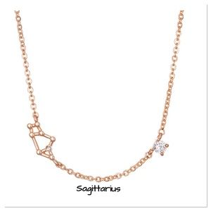 18K Rose Gold Zodiac Diamond Necklace